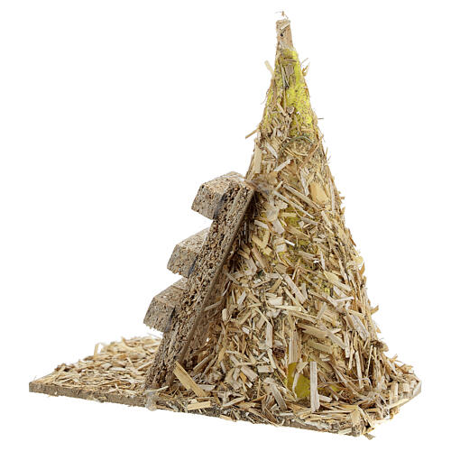 Pile of hay with ladder 12x12x7 cm for Nativity Scene with 8-10 cm figurines 4