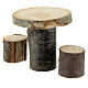 Stół okrągły drewno 8x8x8 cm z taboretami, szopki 14-16 cm s2