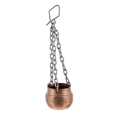 Vase cuivre avec chaîne crèche 10 cm 1
