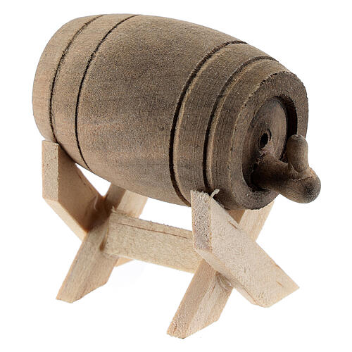 Wood cask with stand for Nativity Scene with 6-10 cm figurines 2