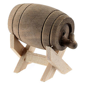 Wood cask with stand for Nativity Scene with 6-10 cm figurines