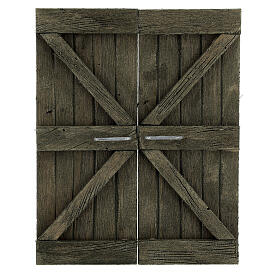 Skrzydła drzwi wejściowych drewno 20x5 cm, 2 sztuki, do figurek 14-16 cm