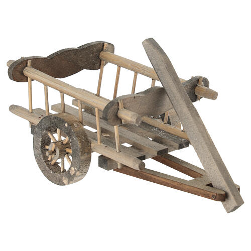 Carrito madera belén hecho con bricolaje 8-10 cm 3