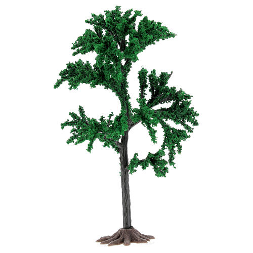 Árvore folhagem verde PVC 15 cm miniatura para presépio com figuras altura média 4-8 cm 1