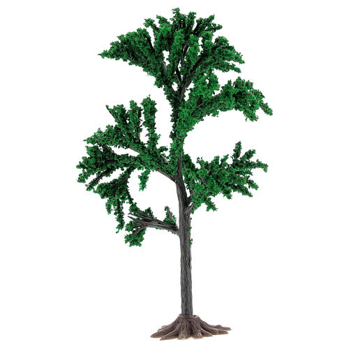 Árvore folhagem verde PVC 15 cm miniatura para presépio com figuras altura média 4-8 cm 2