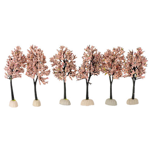 Cerejeira em flor PVC 15 cm miniatura para presépio com figuras altura média 6-10 cm 2