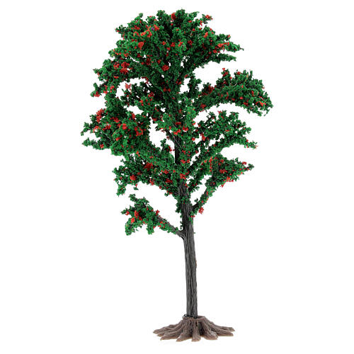 Árvore PVC folhas verdes 15 cm miniatura para presépio com figuras altura média 6-10 cm 2