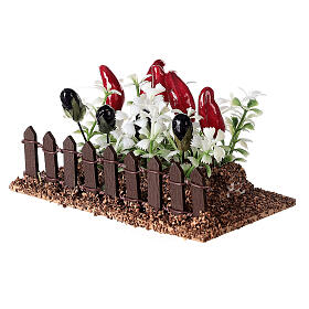 Garden with peppers and aubergines Nativity scene 12-14 cm