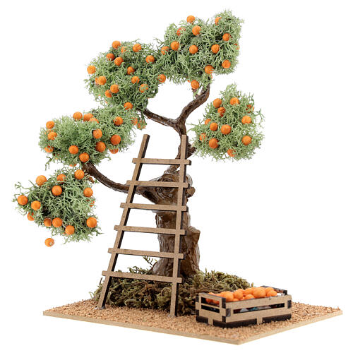 Drzewo pomarańczowe z domkiem 16 cm, do szopki 8-10 cm 2