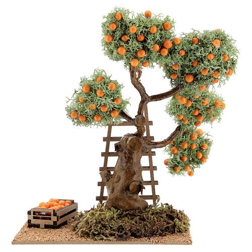 Drzewo pomarańczowe z domkiem 16 cm, do szopki 8-10 cm 4