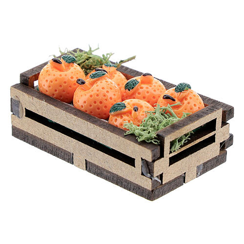 Orangen in Kiste Miniaturkrippe 16 cm 2