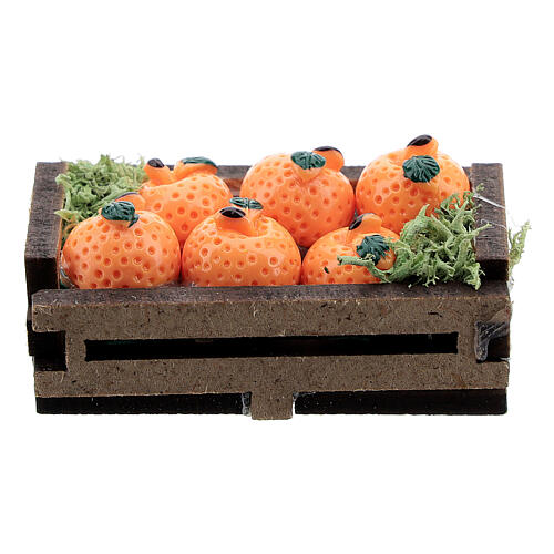 Orangen in Kiste Miniaturkrippe 16 cm 3
