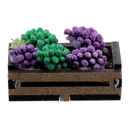 Wood box with grapes for Nativity Scene with 12-14 cm figurines 3