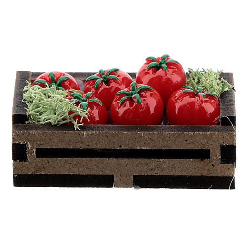 Cajón madera con tomates belén 14-16 cm 1