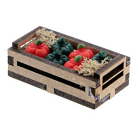 Caixa de pimentas miniatura para presépio com figuras altura média 10-12 cm