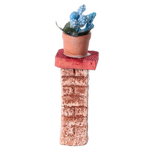Couna com vaso de flores miniatura para presépio com figuras altura média 10-12 cm, medidas: 2,5x2,5x9 cm, modelos surtidos 4