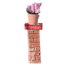 Mini brick column with vase 3x3x10 colored assorted nativity 10-12 cm