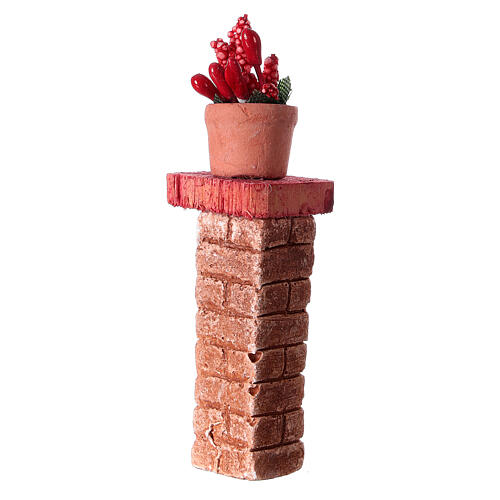 Mini brick column with vase 3x3x10 colored assorted nativity 10-12 cm 3