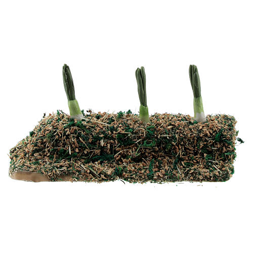 Horta com cebolas miniatura resina para presépio com figuras altura média 8-10 cm 1