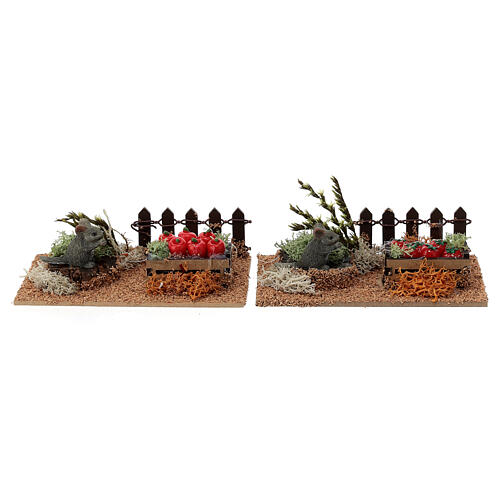 Vegetable garden with mouse DIY Nativity scene for statues 12-14 cm 5x10 cm 4