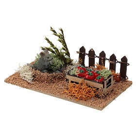 Miniature garden with mouse nativity 10-12 cm resin 5x10 cm