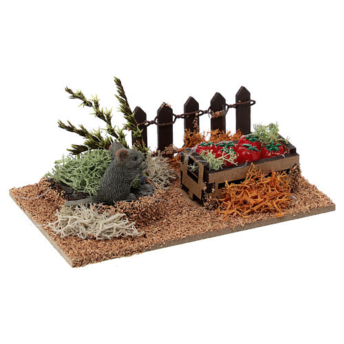Miniature garden with mouse nativity 10-12 cm resin 5x10 cm 3