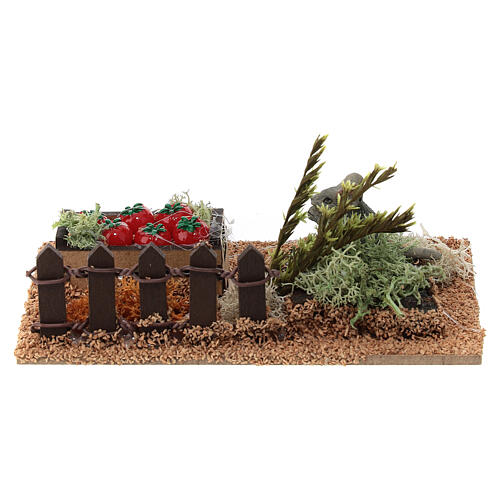 Miniature garden with mouse nativity 10-12 cm resin 5x10 cm 5