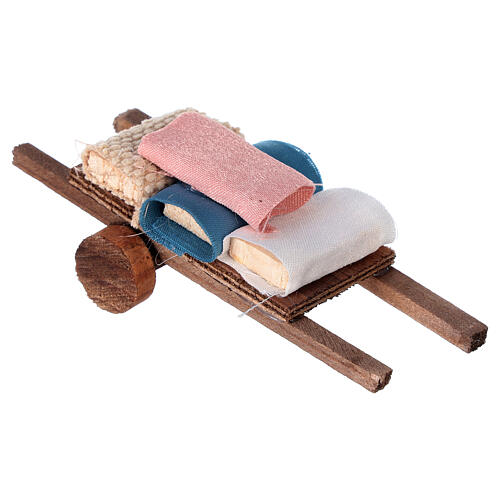 Wagen mit Stoff, Maße 5x15x5 cm, für 8-10 cm Krippen  3