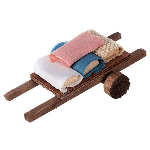 Wheel cart with fabric 5x15x5 for nativity 8-10 cm 2