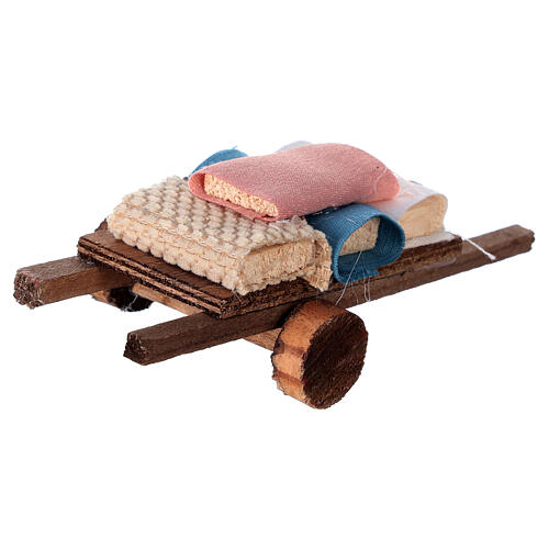 Wheel cart with fabric 5x15x5 for nativity 8-10 cm 4