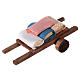 Wheel cart with fabric 5x15x5 for nativity 8-10 cm s2