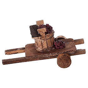 Miniature tools: Cart with basket and grapes 6x13x3.5 Miniature tools: Cart with basket and grapes 6x13x3.5