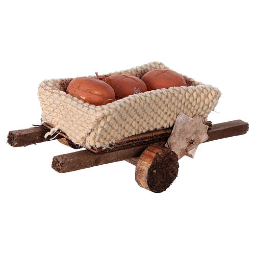 Cart figurine with bread loaves 5x15x5 cm nativity 8-10 cm 4