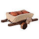 Cart figurine with bread loaves 5x15x5 cm nativity 8-10 cm s4