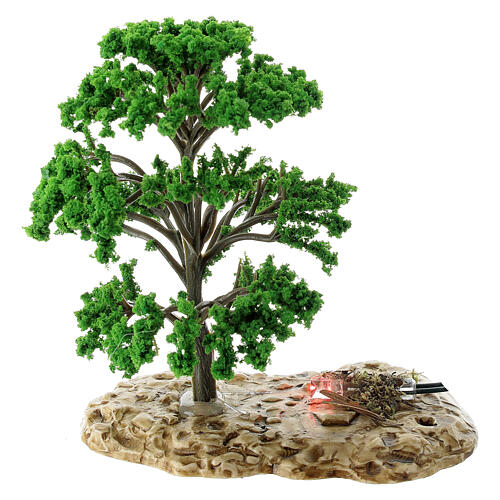 Árvore com luz efeito chama miniatura para presépio Moranduzzo com figuras altura média 10-12 cm 1