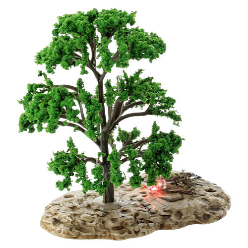 Árvore com luz efeito chama miniatura para presépio Moranduzzo com figuras altura média 10-12 cm 2