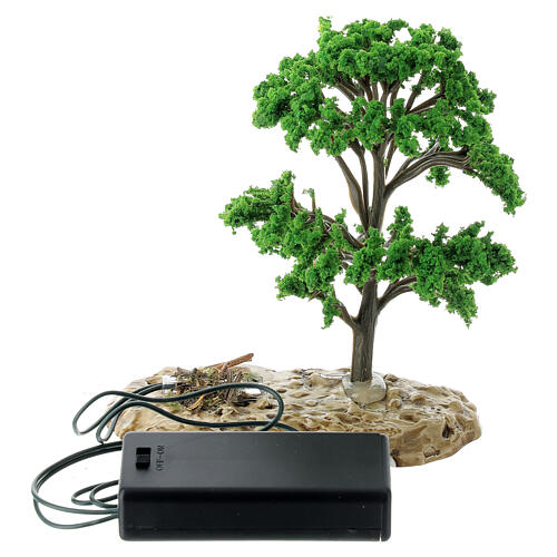 Árvore com luz efeito chama miniatura para presépio Moranduzzo com figuras altura média 10-12 cm 4