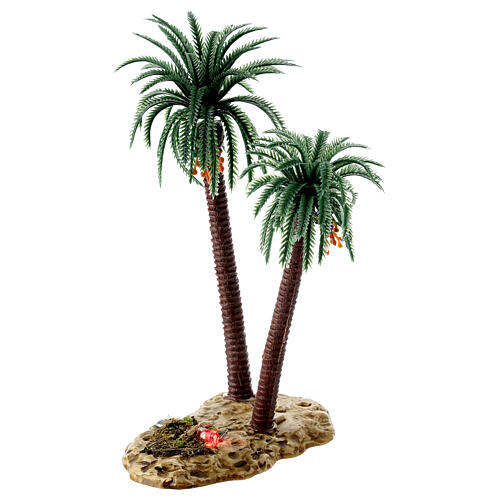 Palme con lampada effetto fiamma presepe Moranduzzo 10-12 cm 2