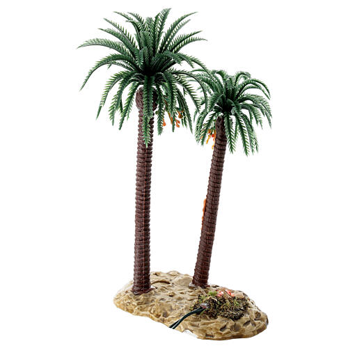 Palme con lampada effetto fiamma presepe Moranduzzo 10-12 cm 3