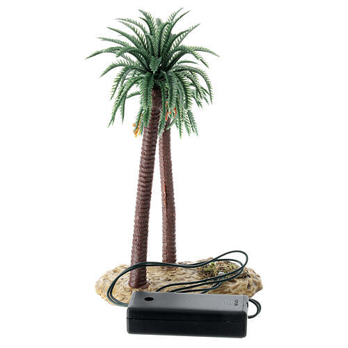 Palme con lampada effetto fiamma presepe Moranduzzo 10-12 cm 4
