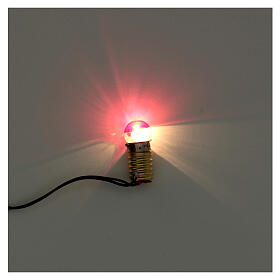 E10 3,5V Lampenfassung mit roter Glühbirne