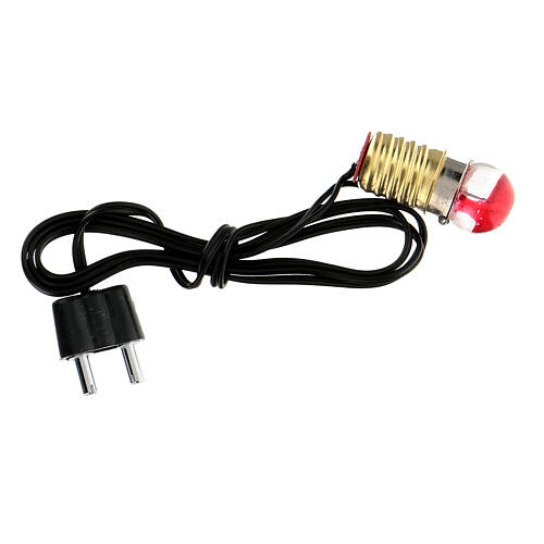 Casquilho E10 3,5 V com ficha e lâmpada vermelha 1