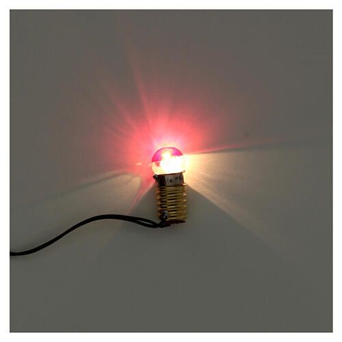 Lamp holder E10 3,5V with red light bulb 2