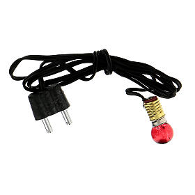 Fassung E5 mit rotem Licht und Stecker 3,5V