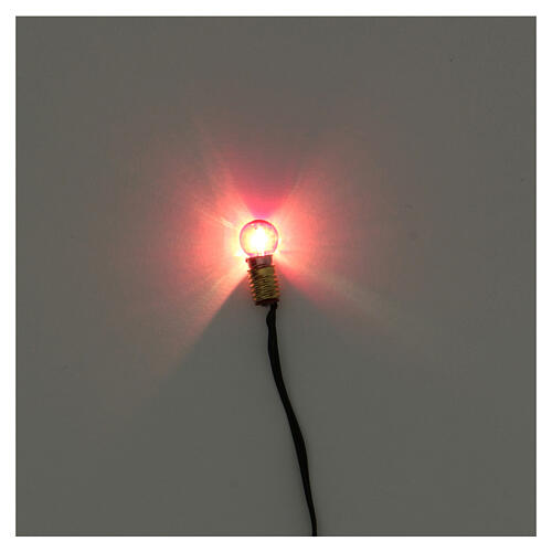 Casquilho E5 3,5 V com ficha e lâmpada vermelha 2