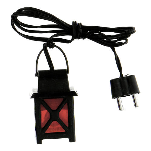 Lanterna bassa tensione luce rossa presepe 8-10 cm 1