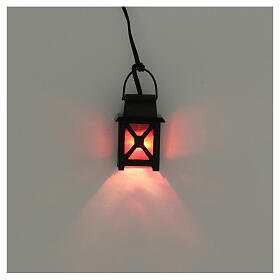 Low voltage lantern with red light for nativity scene 8-10 cm