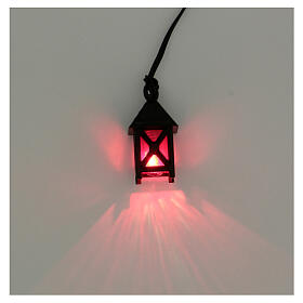 Lanterne lumière rouge bricolage crèche 8 cm
