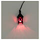 Lanterna de luz vermelha em miniatura para presépio com figuras altura média 8 cm; medidas: 2,5x1,5x1,5 cm s2