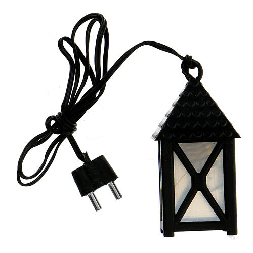 Lantern with low-voltage white light h 5 cm for DIY Nativity Scene with 10 cm characters 1